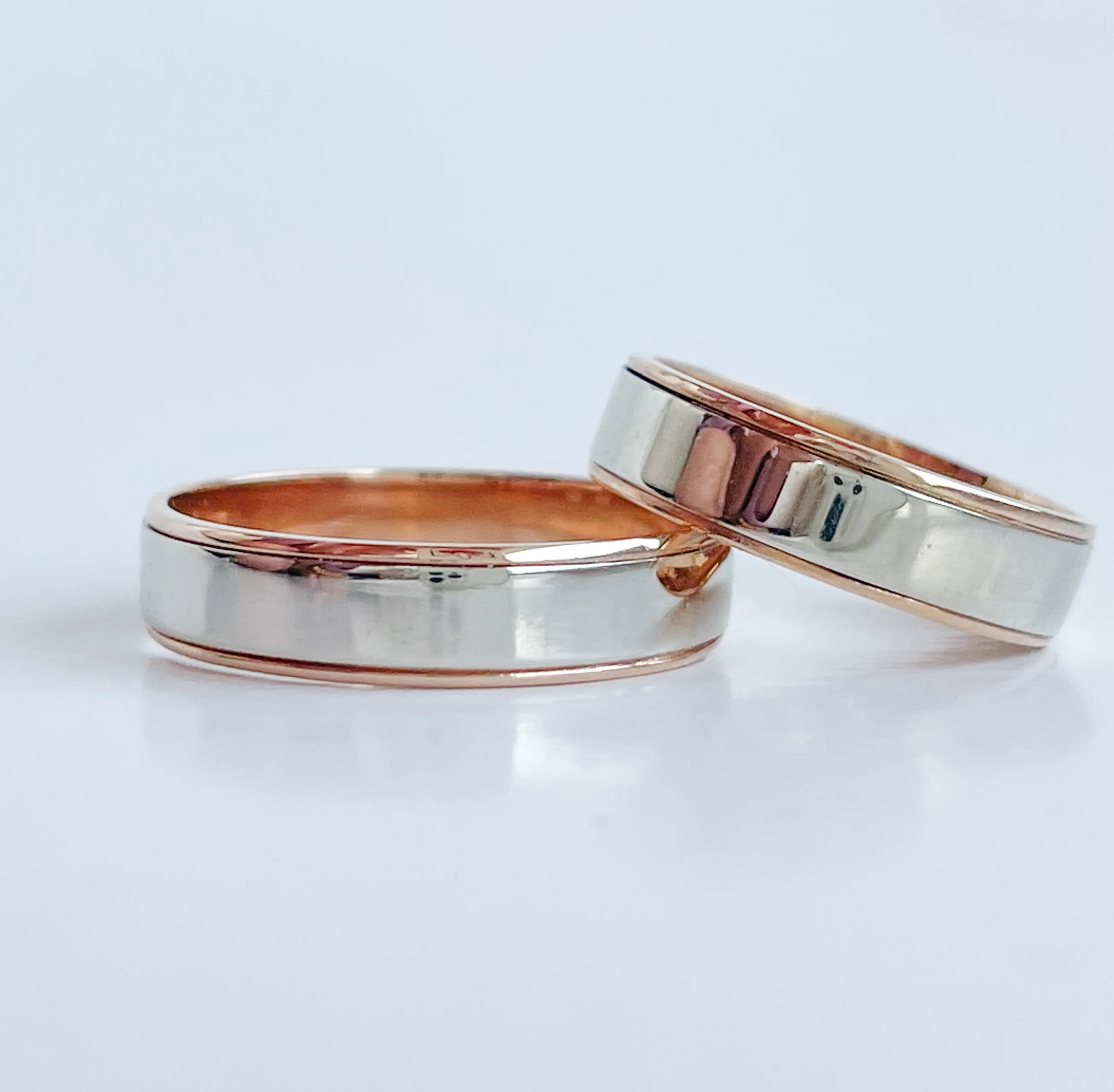 Wedding Band/Ring in 14K/585 Rose and White Gold - Image 3