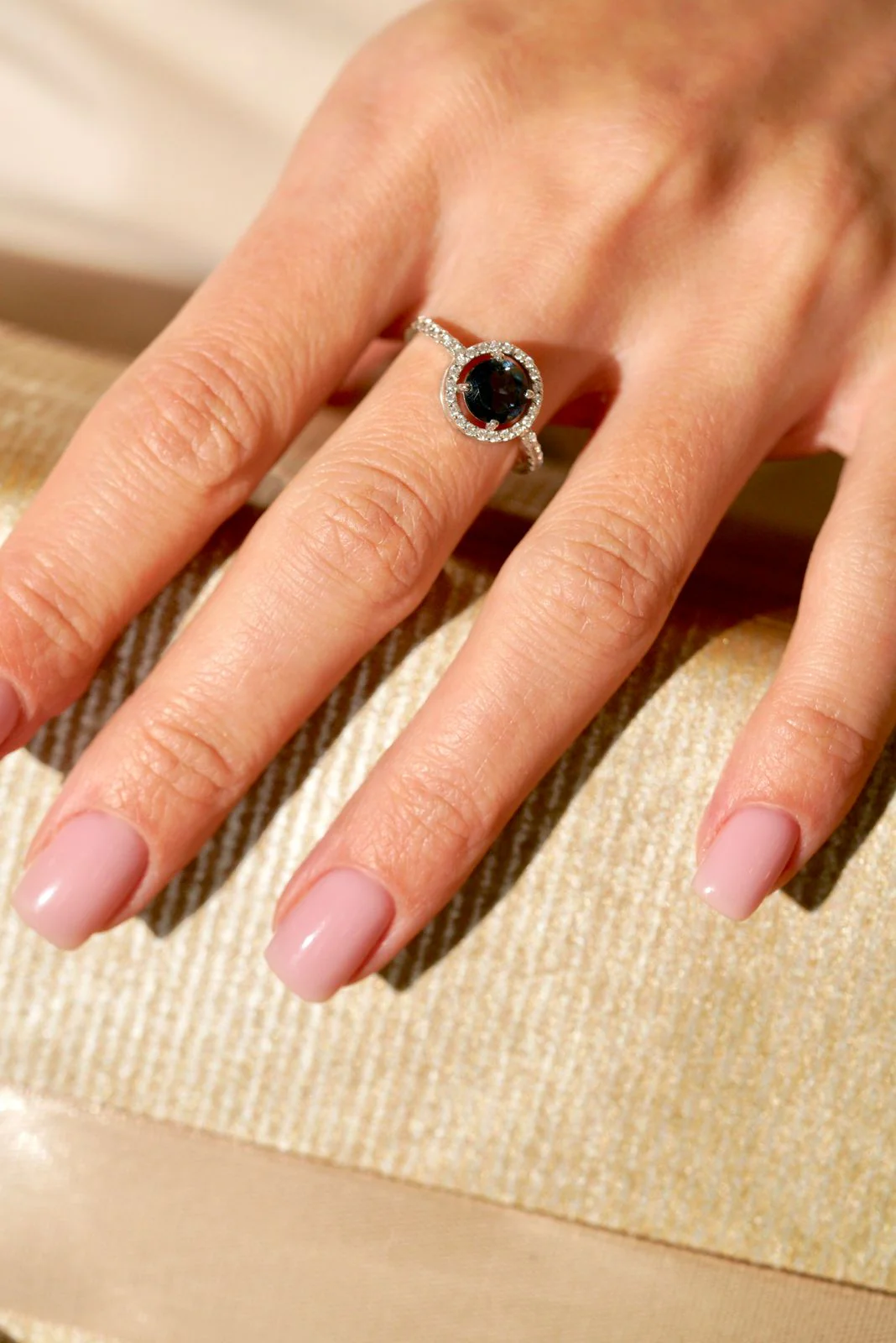 Ring in 14K/585 White Gold with London Topaz - Image 2